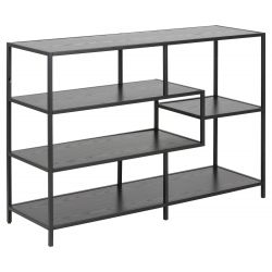 ACTONA SEAFORD BOEKENKAST 3 LEGGERS ZWART MELAMINE 114X35X78CM