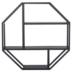 ACTONA SEAFORD BOEKENREK OCTAGON ZWART MELAMINE 77X20X77CM