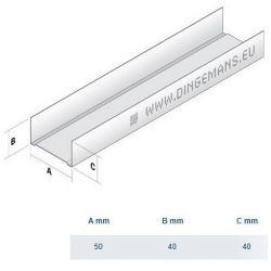 HORIZONTAAL U-PROFIEL 50MM 2.60M U50 0.6MM