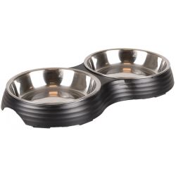 FLAMINGO EET- EN DRINKPOT DUBBEL KAT/HOND ASCHAU GERIBBELD