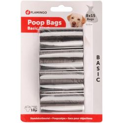 FLAMINGO POEPZAKJES BASIC ZWART- 8X15ST
