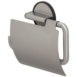TIGER TUNE TOILETROLHOUDER MET KLEP RVS GEBORSTELD / ZWART