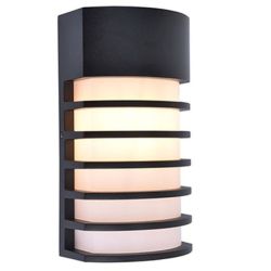 LUTEC FULTON LED WANDLAMP BUITEN MAT ZWART