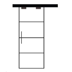 THYS THYTAN SLIDING GLAZEN SCHUIFDEUR BLACKLINE 4R 93X215CM - COMPLETE SET (incl greep en glijsysteem)