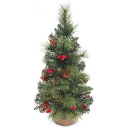 KLEINE KUNSTKERSTBOOM - EVERYDAY MINIATURE PINE CONE & BERRY TREE 61CM