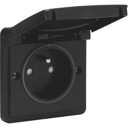 NIKO HYDRO STOPCONTACT + AARDING +V ZWART