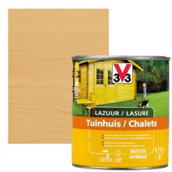 V33 HOUTBEITS / LAZUUR TUINHUIS 0,75L ZIJDEGLANS LICHTE EIK