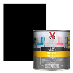 V33 LAK MEUBEL COLOR 0,5L ZIJDEGLANS ZWART