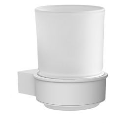 ALLIBERT LOFT-GAME BEKERHOUDER INCLUSIEF BEKER IN GLAS -MAT WIT