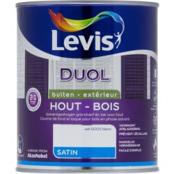 LEVIS DUOL HOUT VERF BUITEN SATIN WIT 750ML