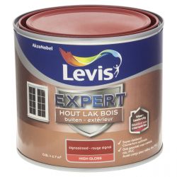 LEVIS EXPERT HOUT LAK BUITEN HIGH GLOSS SIGNAALROOD 500ML