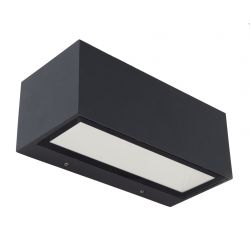 LUTEC GEMINI SQUARE MEDIUM BUITEN WANDLAMP LED UP & DOWN DONKERGRIJS