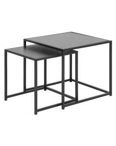 ACTONA SEAFORD TAFEL SET 2ST ZWART MELAMINE 50X50X45CM