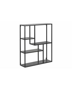 ACTONA SEAFORD BOEKENKAST 3 LEGGERS ZWART MELAMINE 75X20X91CM