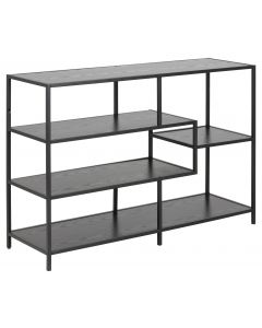 ACTONA SEAFORD BOEKENKAST 3 LEGGERS ZWART MELAMINE 114X35X78CM