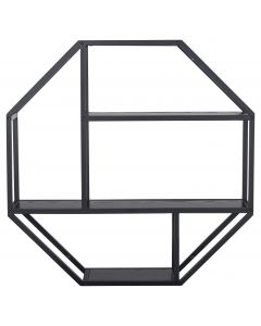 ACTONA SEAFORD BOEKENREK OCTAGON ZWART MELAMINE 77X20X77CM