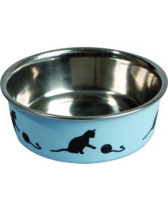 FLAMINGO EET/DRINKPOT KAT BELLA KENA BLAUW 11CM 160ML