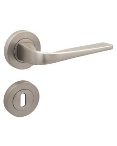 ORO&ORO DEURKLINK FORMA MAT NIKKEL ROSAS ROND SLEUTEL - set