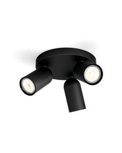 PHILIPS MYLIVING PONGEE PLAFONNIER NOIR 3SPOTS