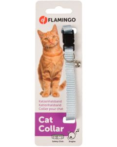 FLAMINGO ASP COLLIER POUR CHAT + CLOCHETTE BLEU CLAIR 30CM