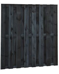 WOODVISION TUINSCHERM GESCHAAFDE PLANKEN GRENEN 15MM 180X180CM ZWART