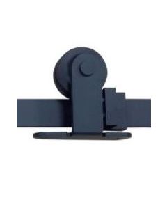 SOLID MORE - DES SUSPENSIONS NOIRE POUR UNE PORTE EN ACIER OU EN BOIS + GUIDE POUR LA PORTE EN DESSOUS