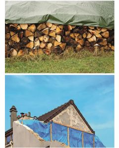 IVANA AFDEKZEIL 150 BLAUW/GROEN 4X6M FS