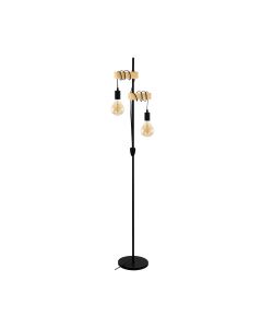 EGLO TOWNSHEND LAMPADAIRE ACIER/BOIS 1665MM