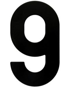 HUISNUMMERS PLAT 9 ZWART