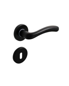 DEURKLINK SEZAR MAT ZWART + rosas - SET