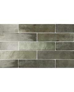 WANDTEGEL TRIBECA SAGE GREEN EQF104 6X24.6CM GLANZEND