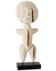 J-LINE FIGUUR PRIMITIEF ALBASIA HOUT WIT M