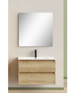 BADKAMERMEUBEL SET RIO 80CM HOUTDECOR INCL WASTAFEL + SPIEGEL