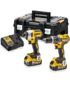 DEWALT SET 18V XR ACCU KLOPBOORMACHINE DCD796+SLAGSCHROEVENDRAAIER DCF887
