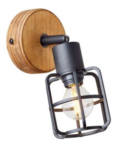 BRILLIANT GWEN SPOT MURAL 1x E14 BOIS/NOIR