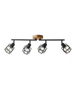 BRILLIANT GWEN SPOT 4X E14 HOUT/ZWART