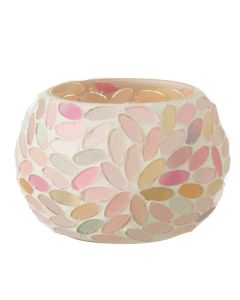 J-LINE PHOTOPHORE MOSAIQUE VERRE PASTELLE 6.5CM