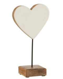 J-LINE COEUR SUR PIED EN BOIS DE MANGUIER S 7CM