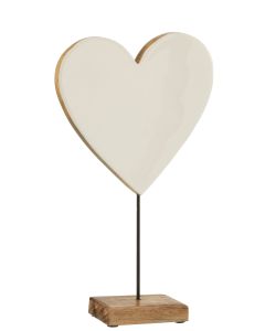 J-LINE COEUR SUR PIED EN BOIS DE MANGUIER L 12CM