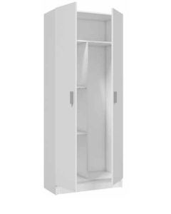ARMOIRE DE RANGEMENT WALT HAUTE DOUBLE BLANC 73X37X180CM