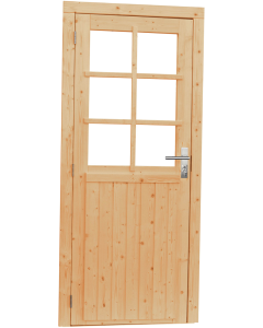 VUREN ENKELE 6-RUITS DEUR LINKSDR 90X201CM INCL KOZIJN