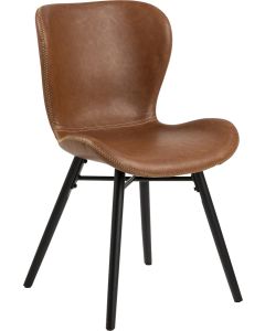 BATILDA STOEL LEDERLOOK RETRO COGNAC