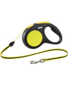 FLAMINGO FLEXI NEW NEON LAISSE A ENROULEUR S NOIR/NEON 5M