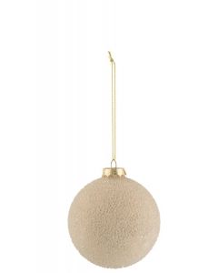 J-LINE BOULE NOEL PERLE VERRE BEIGE S