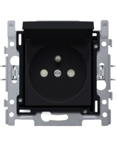 NIKO STOPCONTACT MET AARDING EN DEKSEL INTENSE MAT ZWART