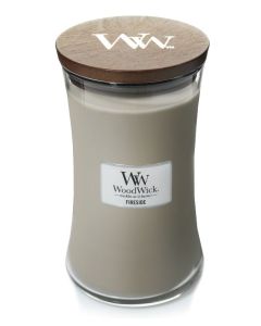 WOODWICK GEURKAARS FIRESIDE LARGE CANDLE