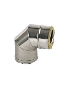 COURBE DOUBLE PAROI INOX 90° DIA 80MM