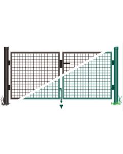 DUBBELE POORT MET SLOT 2x150cm