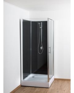 DOUCHECABINE EVAN RECHTS 90X90X205CM ZWART/CHROOM