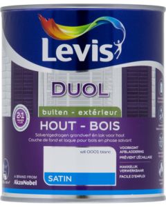 LEVIS DUOL HOUT VERF BUITEN SATIN WIT 750ML
